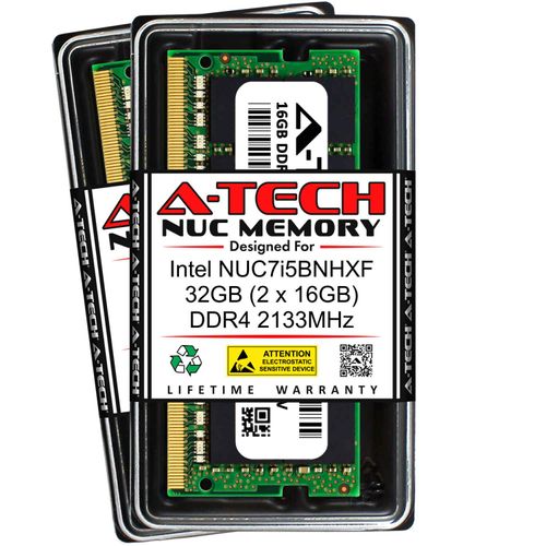 A-Tech 32GB (2 x 16GB) RAM for Intel NUC7i5BNHXF NUC 7 Home Mini PC | DDR4 2133MHz PC4-17000 1.2V SODIMM Memory Upgrade Kit