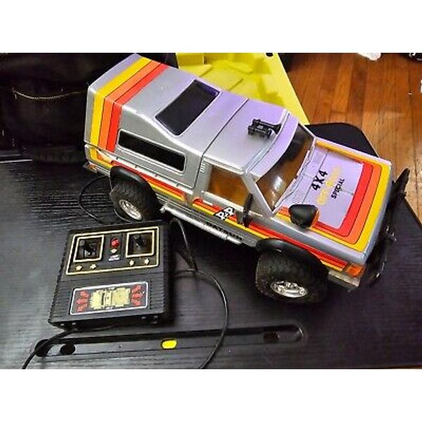 Vintage New Bright Radio Controlled Silver Datsun Pickup Truck