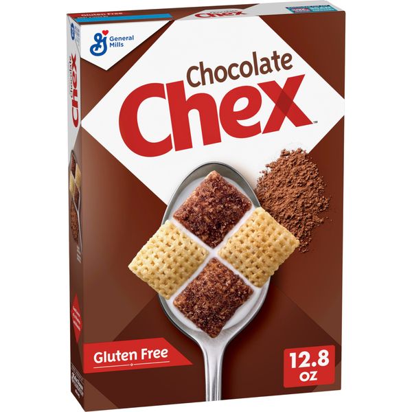 Chex Chocolate Cereal, Gluten Free Breakfast Cereal, Made with Whole Grain, 12.8 OZ