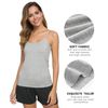 Vislivin Women's Basic Solid Camisole Adjustable Spaghetti Strap Tank Top Black/Gray/White/Pink-1 L
