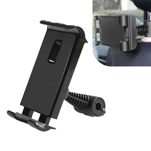 Flygun 1 PC Car Headrest Tablet Holder for 4In to 11In iPad, 4.52In x 4.92In 360 Degree Rotation Waterproof ABS Cellphone Mount, Universal Snap-on Automotive Phone Headrest Holder (Black)