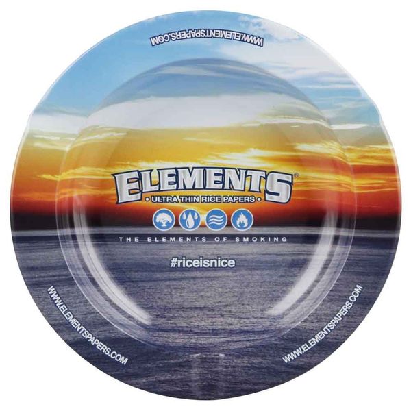 Elements Round Metal Ashtray - Blue / Magnetic / 5.5"