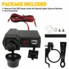 Motorcycle Handlebar Dual USB Charger Cigarette Phone Lighter Socket Waterproof