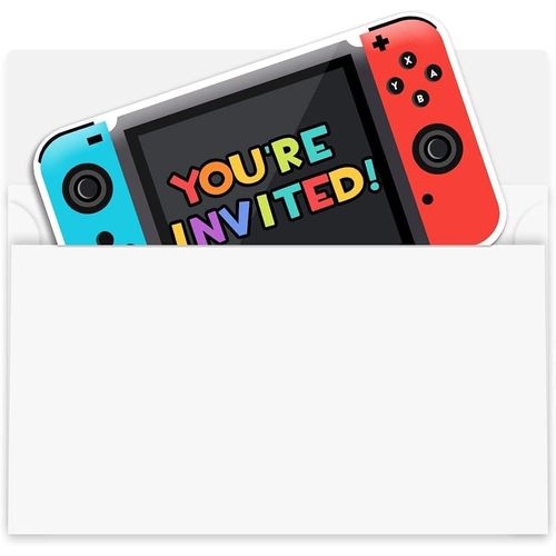Video Gaming Party Invitations, Birthday Kids' Party Invitations & Birthday Cards, Boys Gamer Party Decoration for Boys and Girls, Brother Son Nephew, Gaming Party Decoration - 30pcs