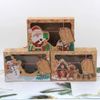 SOIMISS Xmas Sweets Boxes Paper Gift Boxes PVC Window Gingerbread Biscuit Boxes 6PCS