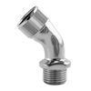 QWORK Elbow Adapter for Shower Head, Chrome Copper 1/2" Extender Connector