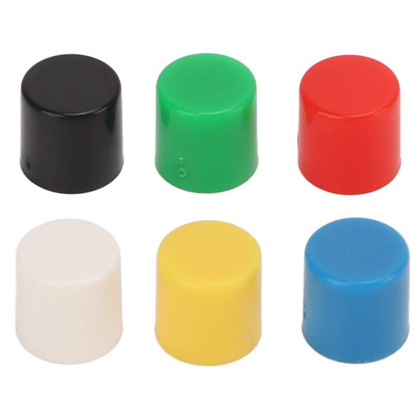 180 pièces Breadboard Tact Tactile Push Button Cap 6 Colors ABS Plastic Push Button Round Cover for Replacement