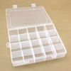 PATILWON Medium Plastic Storage Boxes Grids Organizer with Movable Dividers, Adjustable Compartment for Earring Rings Button Beads Screw