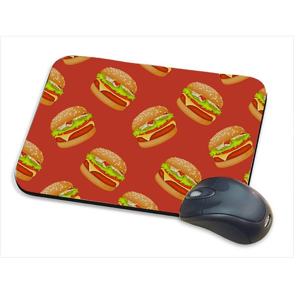 Burger Pattern Mouse Pad PC Computer Mat Desk Mat Work-Desk-Office/Daily use Computer Accessories Birthday Present Idea.