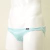 Crane Men's Micro Bikini, Bordered, Super Low Rise, Made in Japan, mint
