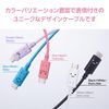 Elecom MPA-CCF10PNF USB-C & USB-C Cable, 60W, 20V, 3A, 1m, USB PD Compatible, Pink x Black