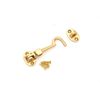 Heavy Duty Solid Polished Brass Silent Cabin Hook and Eye 3"/4"/6"/8"/10"/12" (3" -75mm)