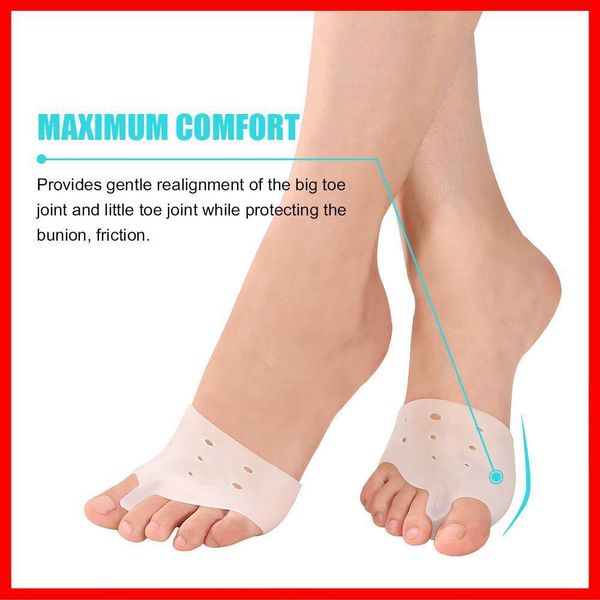 2PCS Silicone Corrector Relief Gel Toe Separator Hammer Toe Forefoot Pad USA