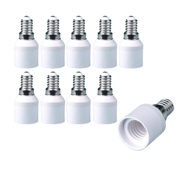 Set of 10 E – Simpo® Base Converter Adapter E14 to E17 Light Bulb Socket Converter Adapter, E14 to E17 Adapter, E14 – E17 Base Converter Adapter, whether you're E17 LAMP E14 Base/Holder Installed, Can Be , White