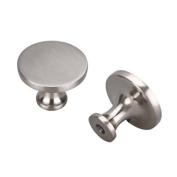 LONTAN 10 Pack Brushed Nickel Door Knobs Kitchen Door Knobs Silver Drawer Knobs Cupboard Knobs Round Door Knobs Zinc Alloy Wardrobe Knobs Pulls for Chest of Drawers