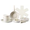 17 Pcs Pots and Pans Set Granite Nonstick Kitchen Cookware Sets Induction White