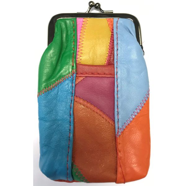 SPORTIMES Eclipse Unique Multi Color Patched Lamb Skin Cigarette Case Pouch, 100s, 3202S