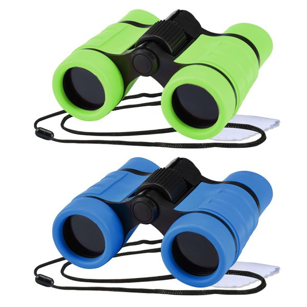 Binoculars for Kids, Kids Binoculars for 3-12 Years Boys and Girls Toys Gifts Optics Shockproof Toy Binoculars for Bird Watching, Educational Insights, Camping, Science, Detective (2 Pack)