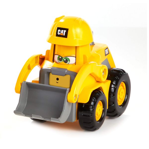 CAT Construction Toys, Junior Crew Construction Pals Front Loader Educational Preschool Vehicle with Kid Vroom Sounds and Animated face. for Ages 2+