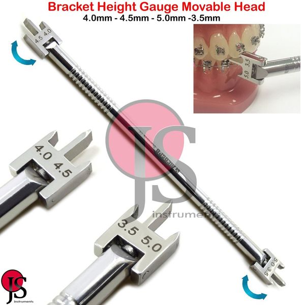 Swivel Head Bracket Height Gauge Positioning Orthodontic Dental Instruments