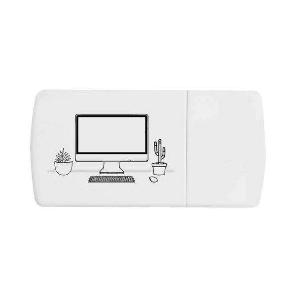 'Computer Monitor on Desk' Pill Box with Tablet Splitter (PI00030330)