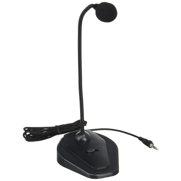 erekomu Microphone Computer Microphone Stand Type Flexible Arm with Mute Switch Hs – mc05bk