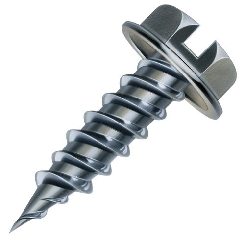 Malco HW8X3/4ZG #8 Zip-in Screws with 1/4in. Slotted Hex Washer Head Zinc Plated 3/4" Length (100 Count)