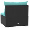 CHARMMA Patio Middle Sofa with Cushions Black Poly Rattan-314