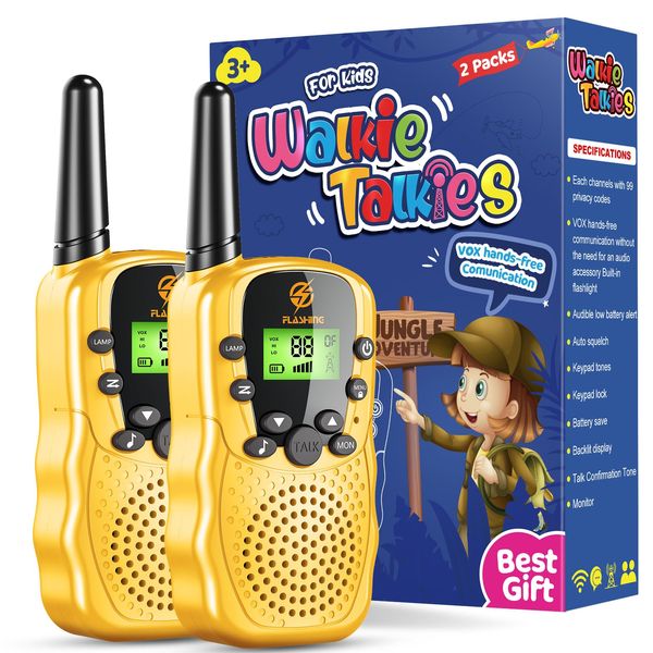 Walkie Talkies for Kids 2 Pack: Outdoor Toys for 3-12 Year Old Boys Girls Kids Birthday Gifts Ages 3 4 5 6 7 8 9 Kids Outdoors Toy Boys Girls Gifts Toys Age 3-12 5-7