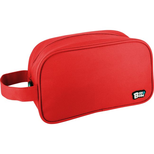 Grafoplás bits & Bobs Square Toiletry Bag with Side Handle, 28x18x10cm, red, 28x18x10cm, Square Bag with Handle on Side