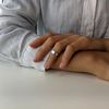 81stgeneration Women's 925 Sterling Silver Plain Flat Band Adjustable Midi PInky Finger Toe Ring