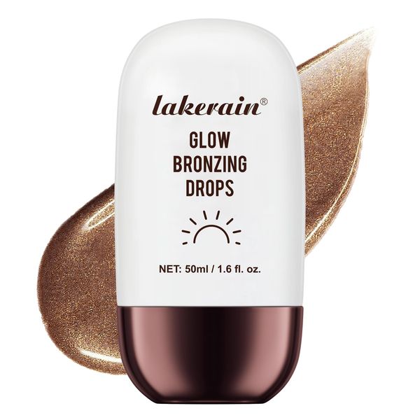 Glow Bronzing Drops, Liquid Bronzer for Face & Body, Natural Glow Enhancer, Hydrating & Illuminating Makeup Highlighter for Radiant (04# Rich Bronze Glow)