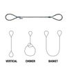 3/8" x 18 FT Wire Rope Choker Sling for Crane Logging Pull Lifting Tagged Eye