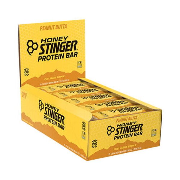 Honey Stinger Protein Snack Bars 15 Pack [Peanut Butta] 1.5oz (Peanut Butter)