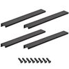 sourcing map Edge Pull Handle 400mm/15.7 Inch Aluminum Alloy Cabinet Drawer Pull Black 4 Pcs