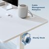 40” White Modern Height Adjustable Electric Standing Desk Home Office Table
