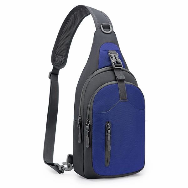 REETEE Leichte Brusttasche Sling Schulter Rucksäcke, Brusttasche Herren mit Verstellbarem Schultergurt, Umhängetasche Crossbody Bag Backpack für Outdoorsport, Radfahren, Hundewandern (blau) …