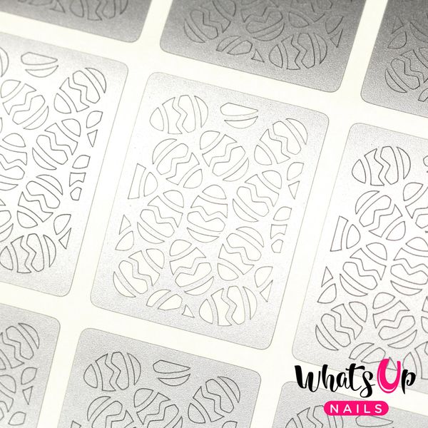 Whats Up Nails - Eggs Vinyl Stencils for Easter Nail Art Design (2 Sheets, 24 Stencils Total)
