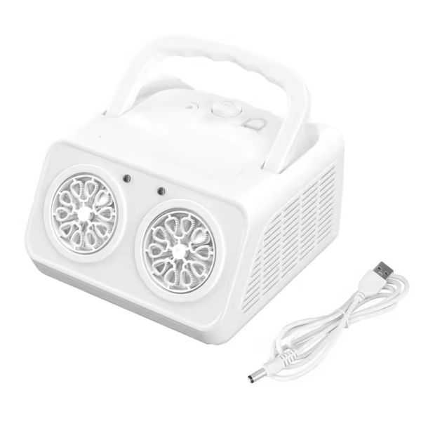 Portable Bubble Machine with Dual Speed Settings, Automatic Bubble Maker for Parties, Weddings, Birthdays, White