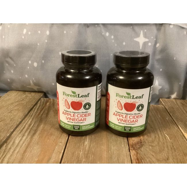 (2) Forest Leaf Apple Cider Vinegar Detox Support 120 Caps each *Exp 08/2024*