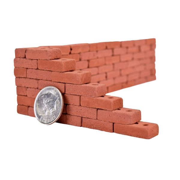 Acacia Grove Real Mini Red Bricks, 1/12 Scale (500 Pack)