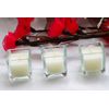 24 Glass 5cm Square Designer Wedding Table Centrepiece Decoration White Candle