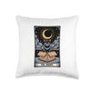 The Hermit Tarot Card Cat Lover Funny Cat Throw Pillow