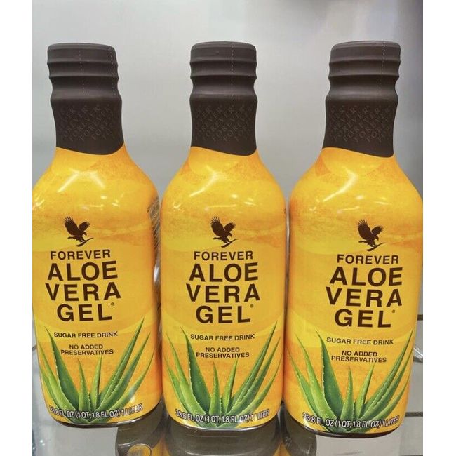 3X PIEZAS FOREVER LIVING ALOE VERA GEL STABILIZED (PACK OF 3)  FREE SHIP!