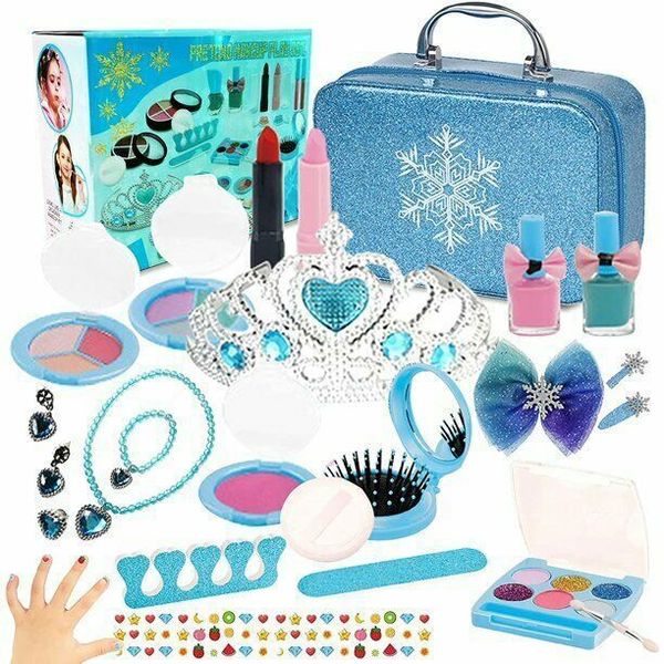 Kids Makeup Kit for Girl 29pcs Play Real Washable Make Up Set Toddlers Dress up