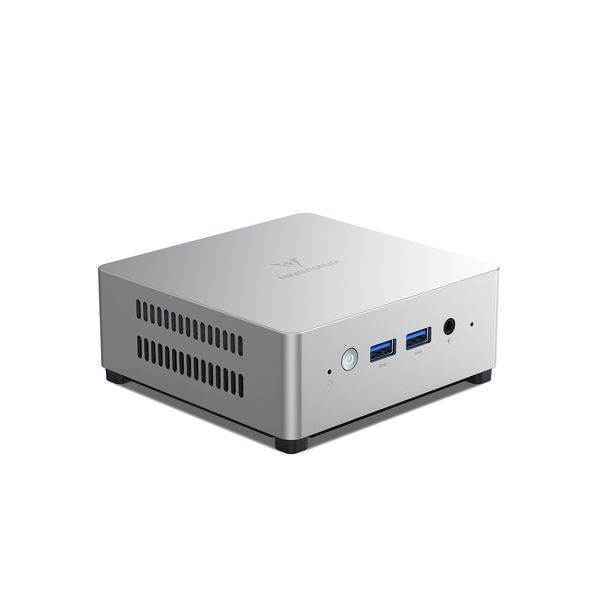 MINISFORUM UN100L Mini PC, Intel 12th Gen Alder Lake- N100,16 GB LPDDR5 RAM 512 GB PCIe SSD, Desktop PC 4K Triple Display, 4xUSB ports,Gigabit Ethernet,Business PC for Home-Server/Network Firewall