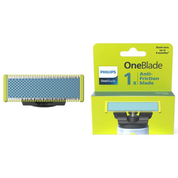 The authentic Philips OneBlade Anti-Friction Replacement Blade, For OneBlade Electric Shaver and Trimmer, 1 Count, Model QP215/50