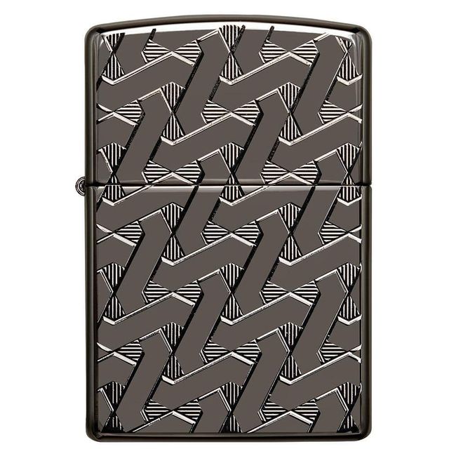 Zippo Pattern Design Armor High Polish Brass Pocket Lighter