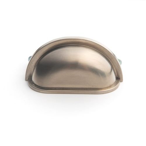 HARMAC HOUSE Cabinet Cup Handles 10 Pack Shell Shape Cupboard Drawer Pull Cup Handles, 3 Inch/76mm Screw Spacing, Kitchen Cupboard, Bedroom Dresser, Bathroom Wardrobe Pull Handles (Brushed Nickel)