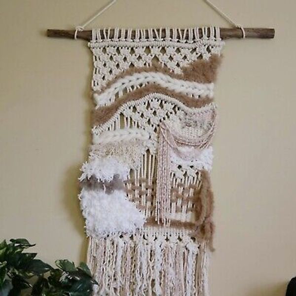 Brown Macramé Weave Wall Hanging, Textile Wall Art, Home Décor